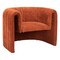 Viana Accent Chair Burnt Orange Sherpa Fabric Modern Steel Frame Living Room